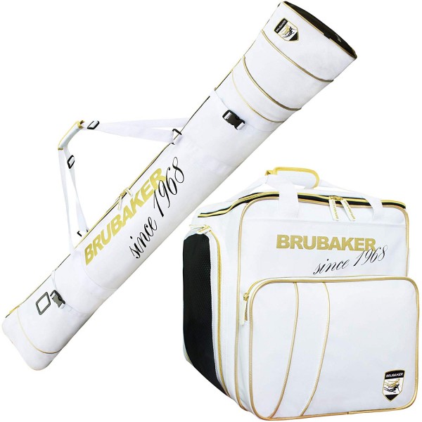 Kombi Set Grenoble - Skisack und Skischuhtasche für 1 Paar Ski, Schuhe - Weiß Gold - 170 cm